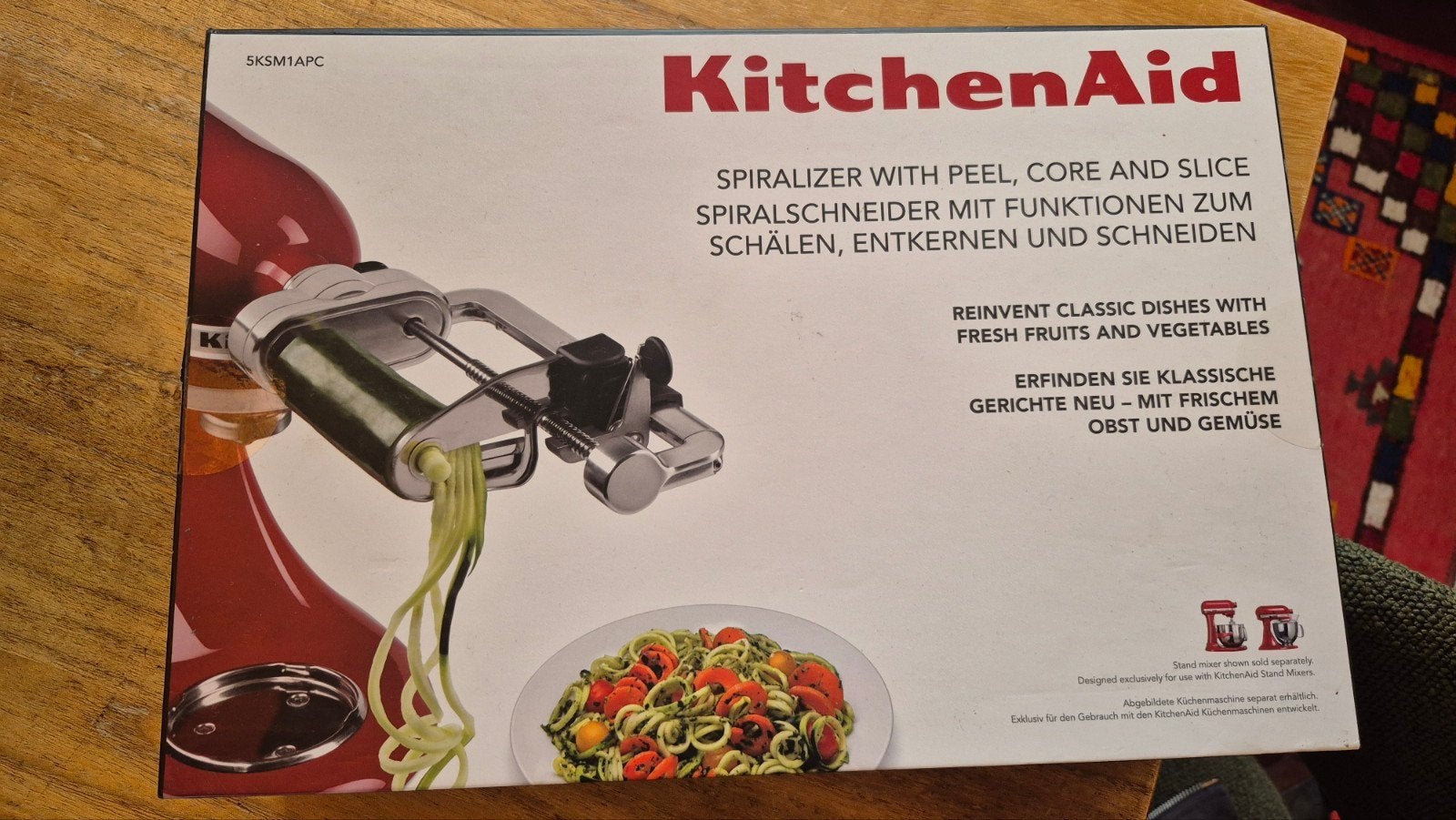 KitchenAid Spiralizer 5KSM1APC–Zo goed als nieuw – Met doos, Ophalen of Verzenden, Zo goed als nieuw, 3 snelheden of meer