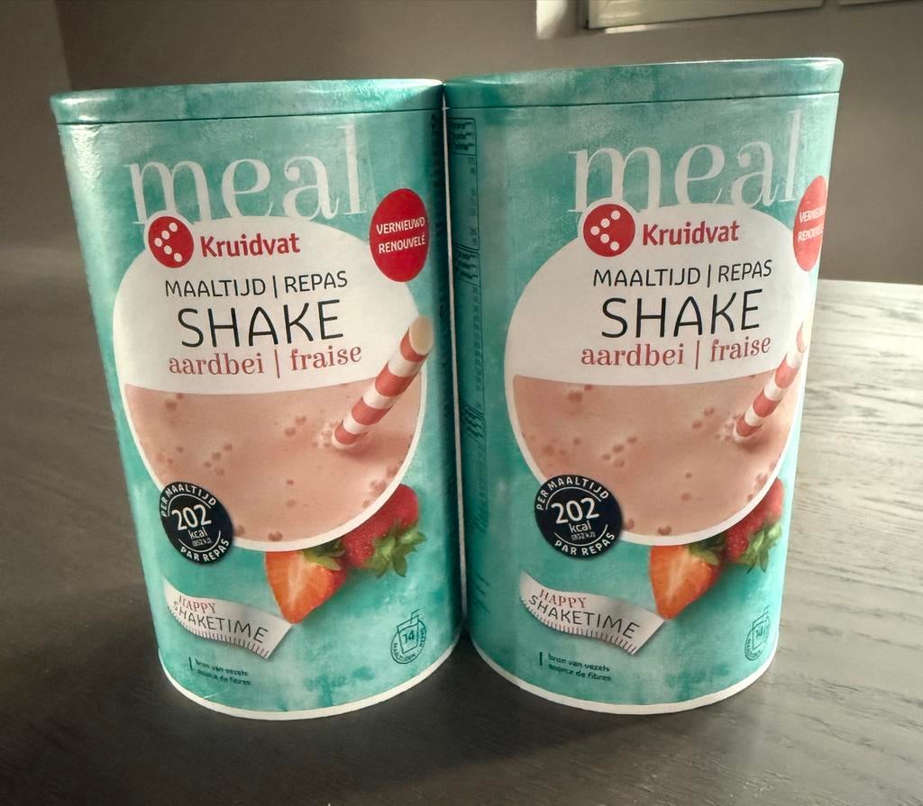 2x Kruidvat Maaltijdshake Aardbei + Shaker, Ophalen of Verzenden, Nieuw
