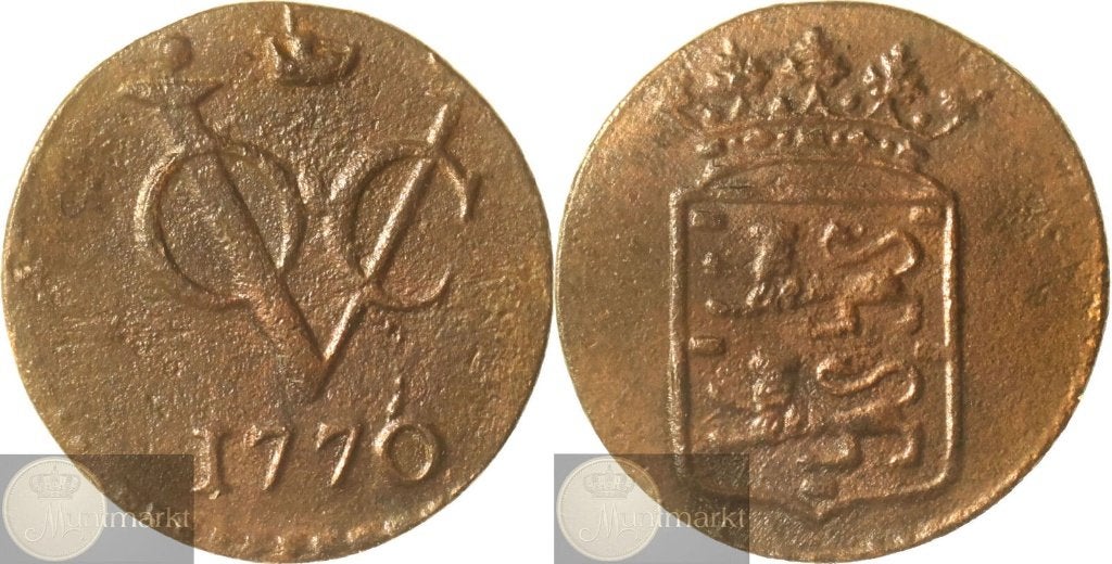 V.O.C. - West-Friesland - ½ Duit 1770 - Enkhuizen, Ophalen of Verzenden, Vóór koninkrijk, Overige waardes, Losse munt