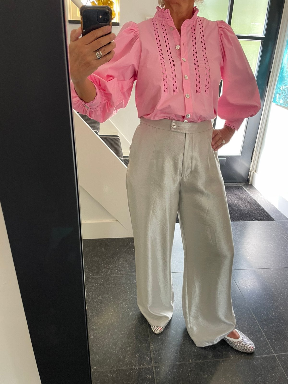 Esqualo, prachtige katoenen blouse in mooie felle kleur, S/M, Kleding | Dames, Ophalen of Verzenden, Nieuw, Maat 38/40 (M), Roze
