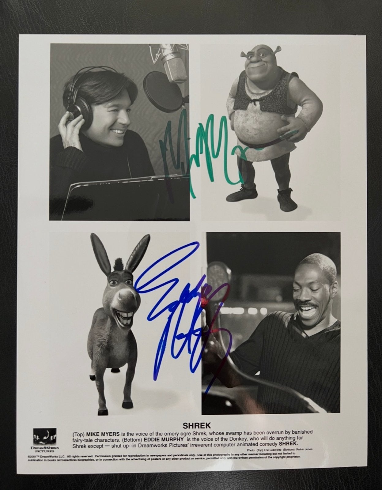 Gesigneerde SHREK foto met Mike Myers en Eddie Murphy - A4, Verzamelen, Verzenden, Nieuw, Film, Foto of Kaart