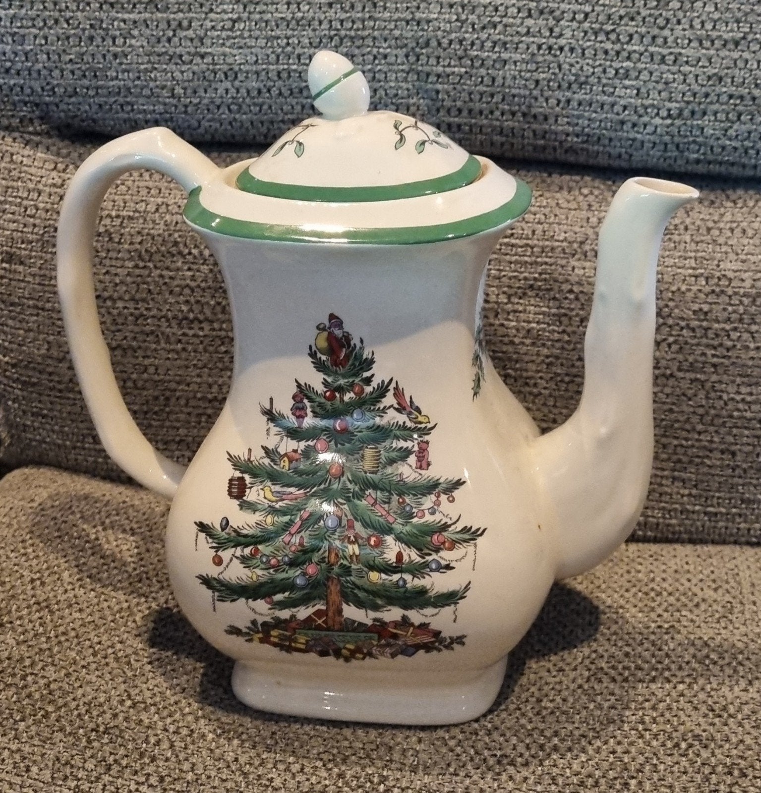 Spode kerst koffie pot, Kan, Gebruikt, Klassiek, Ophalen of Verzenden
