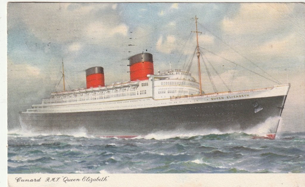 Passagiersschip : Queen Elisabeth, Verzenden, Kaart, Foto of Prent