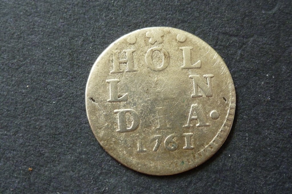 Provinciaal - mooie oude 2 stuiver zilver Holland 1761, Postzegels en Munten, Munten | Nederland, Vóór koninkrijk, Zilver, Losse munt
