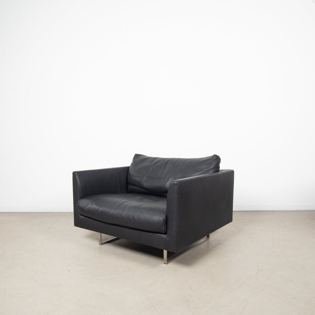 Montis Axel Fauteuil Zwart Leer, Niet ingevuld, Zo goed als nieuw, Niet ingevuld, Niet ingevuld