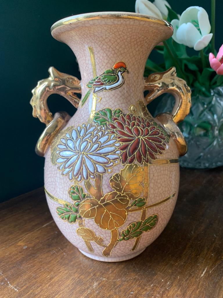 Mooie Japanse Satsuma vaas gouddecoratie & craquelé, Ophalen