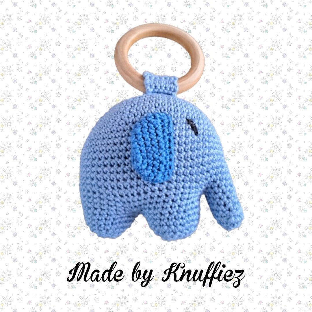 gehaakte rammelaar olifant, Knuffiez@live.nl, -, Nieuw, Ophalen of Verzenden