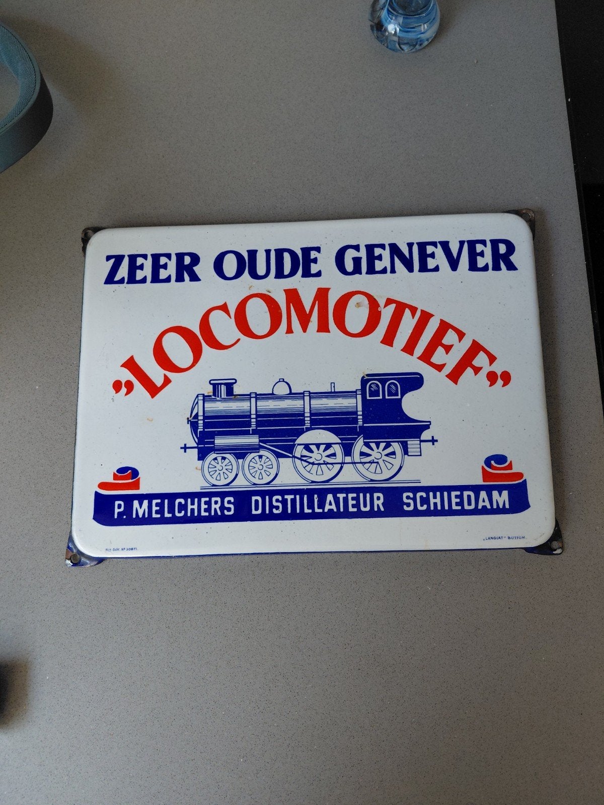 Emaille reclamebord te koop/ruil, Ophalen of Verzenden, Gebruikt, Reclamebord