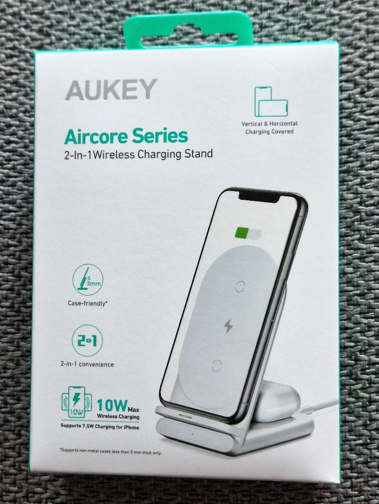 AUKEY 2-in-1 Draadloze Lader - 10W - Wit - iOS - Android, Ophalen, Draadloze oplader, Zo goed als nieuw, Overige merken