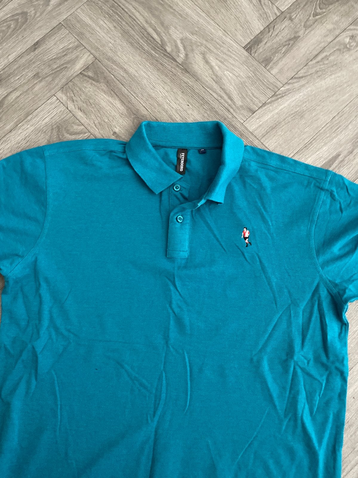 FEYENOORD Polo Shirt - Maat L - Zo goed als nieuw, Ophalen of Verzenden, Zo goed als nieuw, Maat 52/54 (L), Blauw