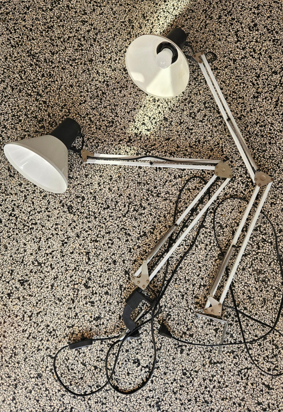 Vintage lampen, Huis en Inrichting, Ophalen, Gebruikt, Metaal, Wit