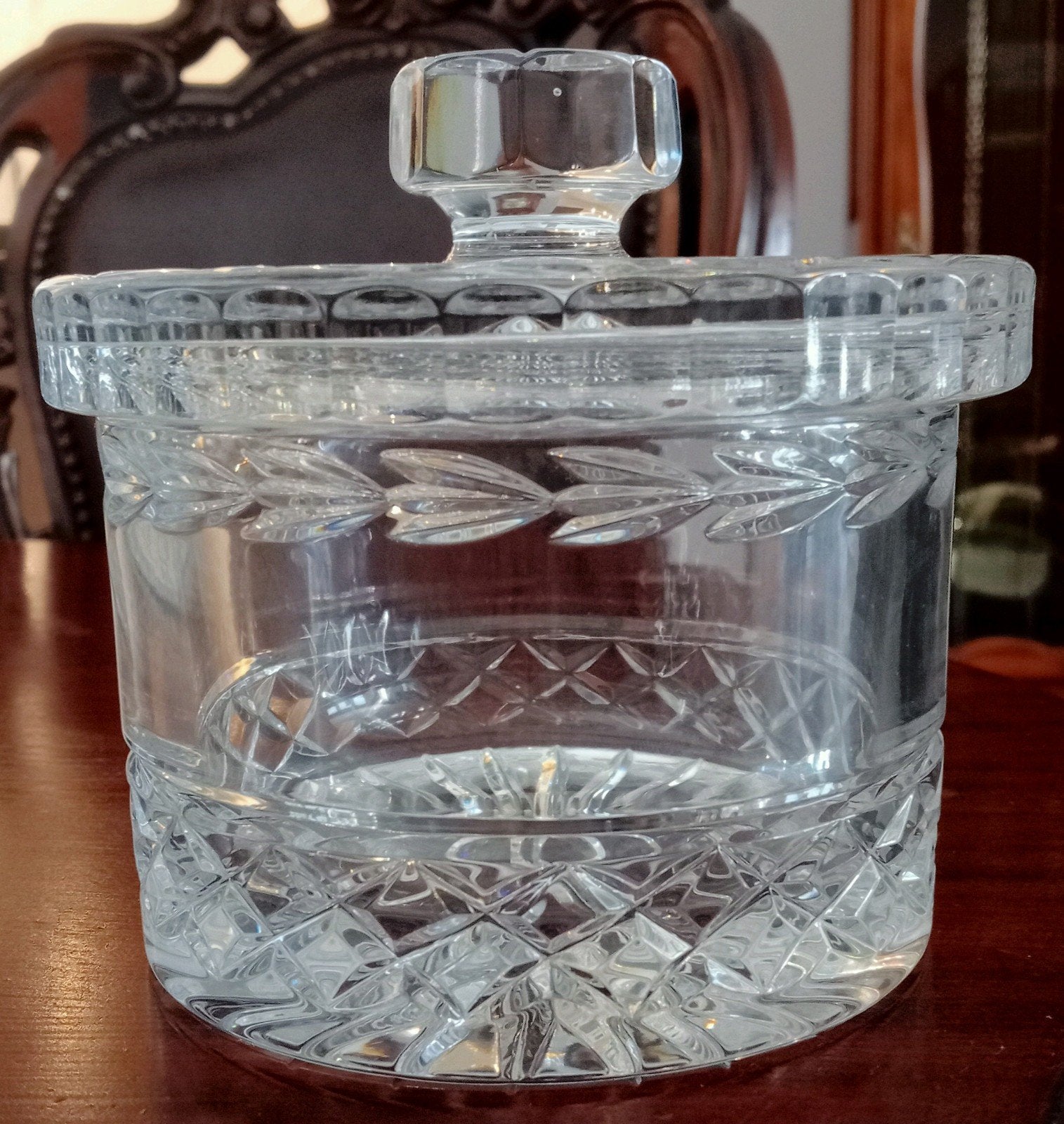 Kristallen Pot met Deksel, Antiek en Kunst, Antiek | Glas en Kristal, Ophalen of Verzenden