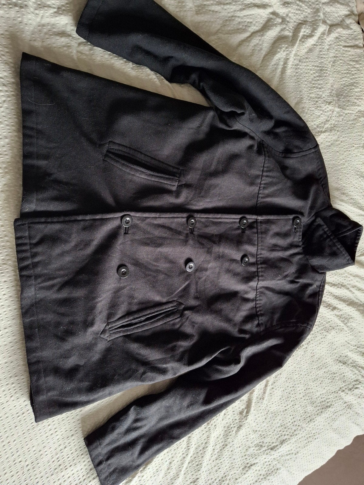 Chaps Peacoat / Wol Jas Zwart Maat XL, Kleding | Heren, Verzenden, Zwart, Chaps, Maat 56/58 (XL)