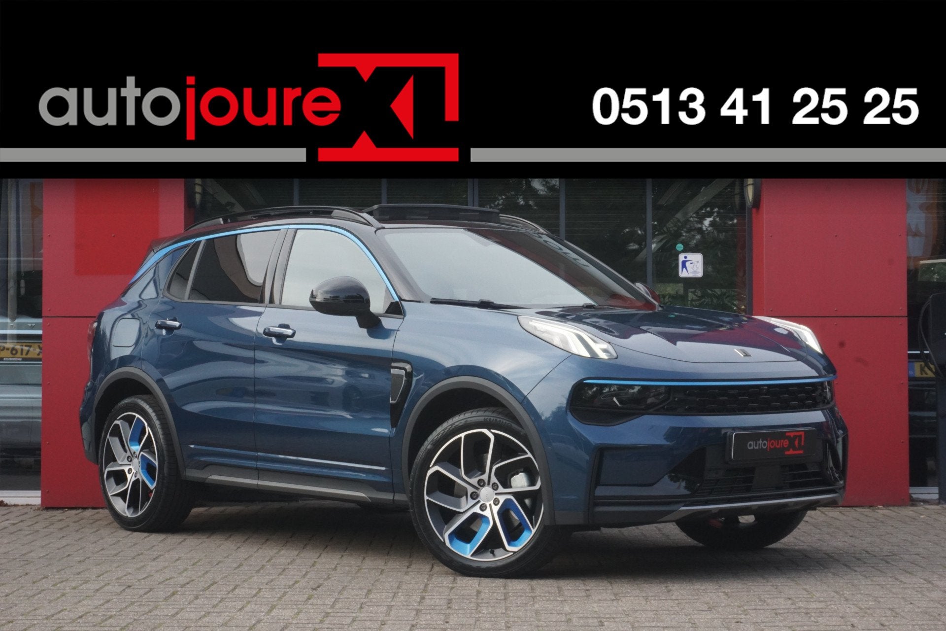Lynk & Co 01 1.5 | Origineel NL | Zwarte Hemel | Panoramadak, Auto's, Stof, Blauw, 120 €/maand, Origineel Nederlands
