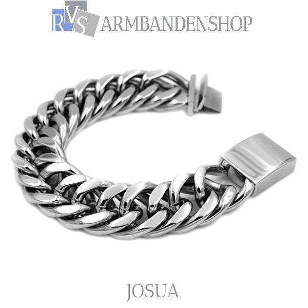 Rvs staal armband "Josua". heren RVS zilveren sieraden, Verzenden, Nieuw, Zilver, Staal