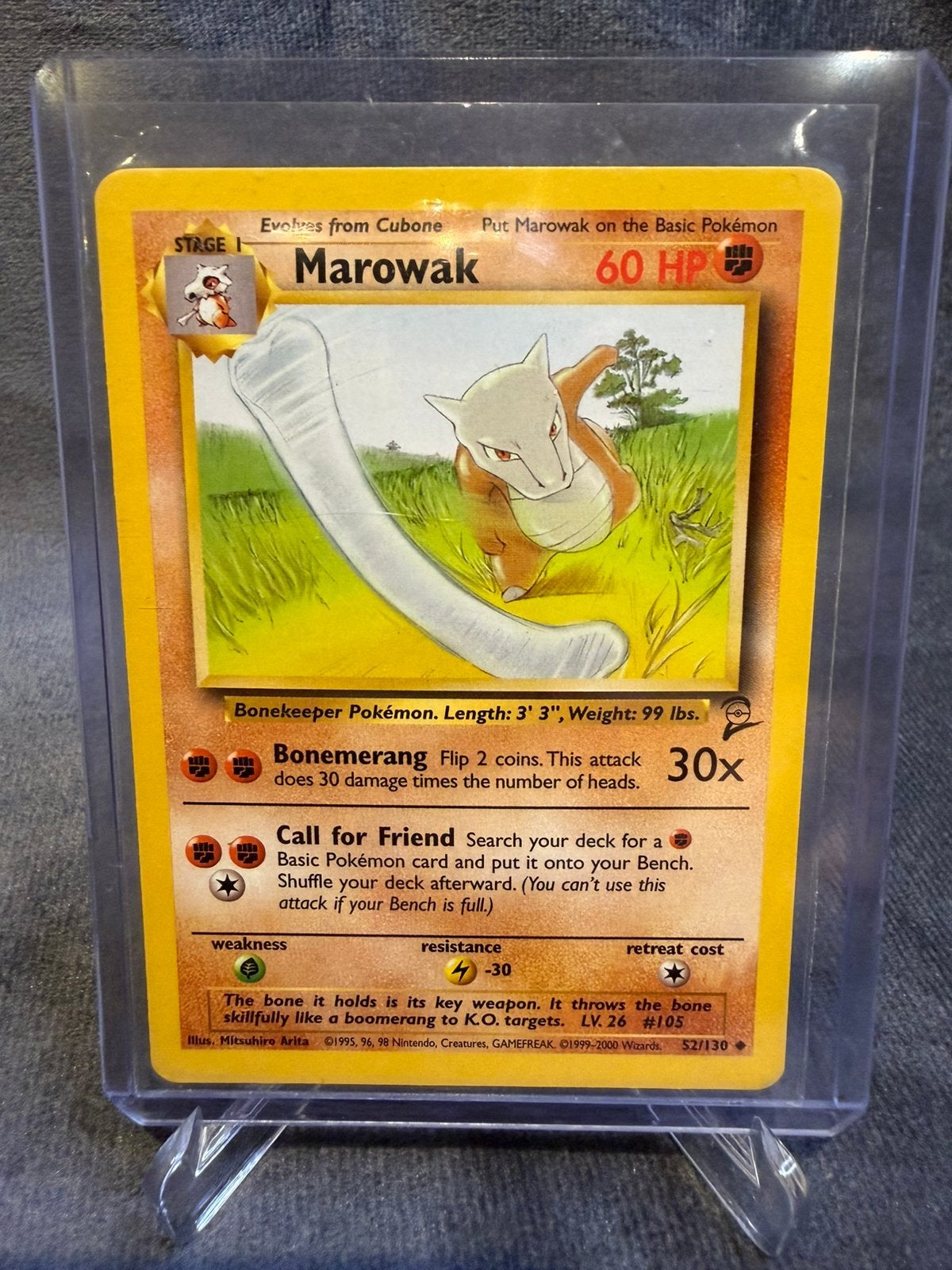 Pokémon Marowak 52/130 – Base Set 2 – Vintage – EX, Hobby en Vrije tijd, Verzenden, Zo goed als nieuw