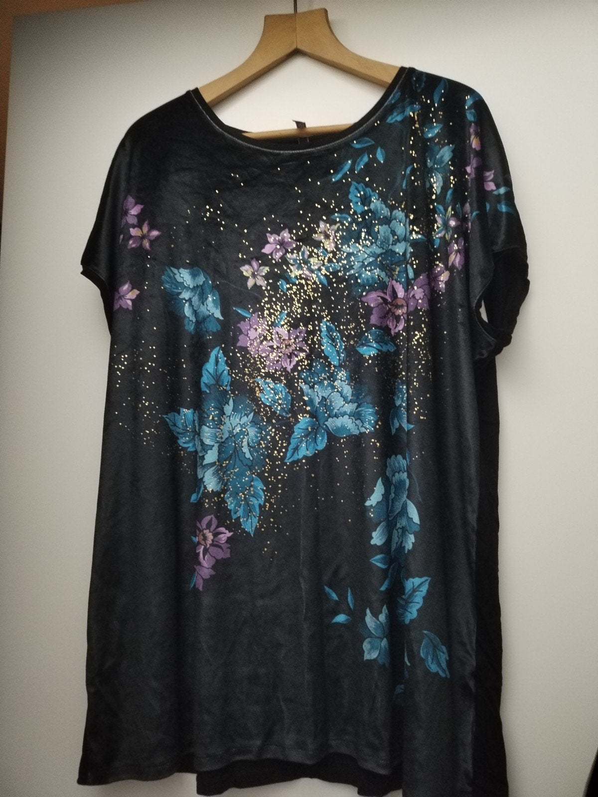 Miss Etam fluwelen tuniek met bloemenprint en glitters, Kleding | Dames, Zwart, Maat 46/48 (XL) of groter, Ophalen of Verzenden