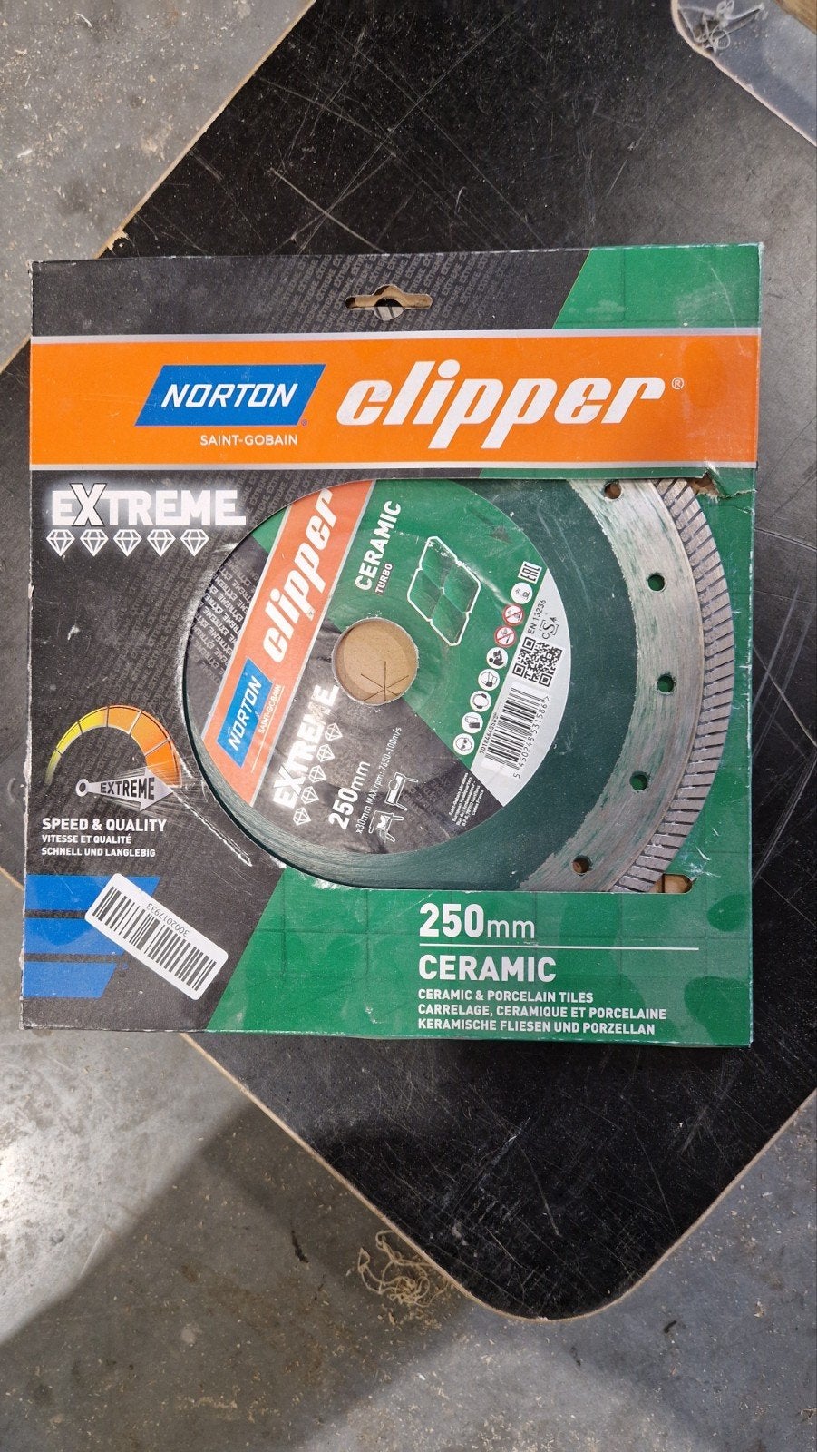 Norton Clipper Diamant Zaagblad 250mm - Keramiek & Porsele, Ophalen of Verzenden, Zo goed als nieuw