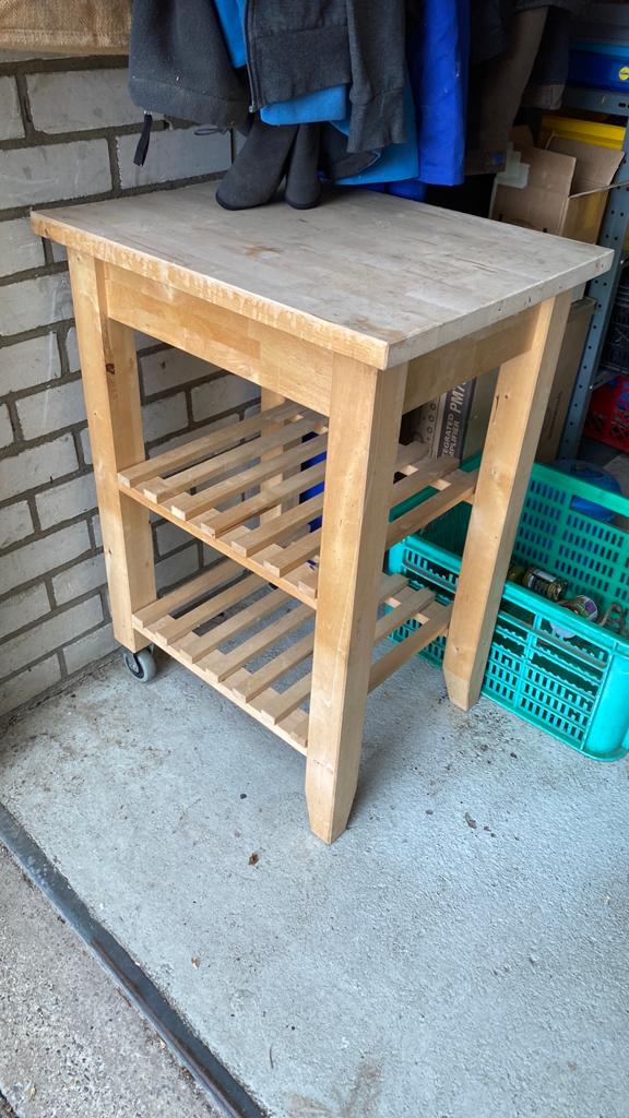 Tafel hoog plus wielen, Ophalen