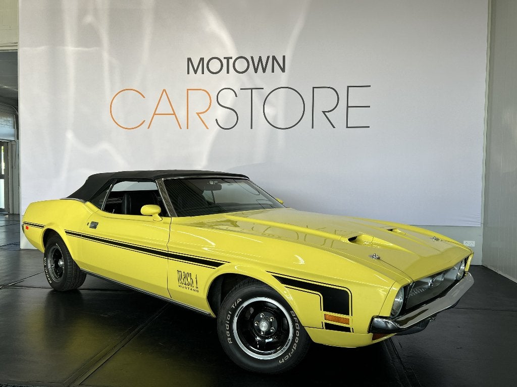 Ford Mustang Mach 1 Cabriolet 1971 351 V8 Mach1 Yellow, Auto's, Achterwielaandrijving, Zwart, Cabriolet, Bedrijf