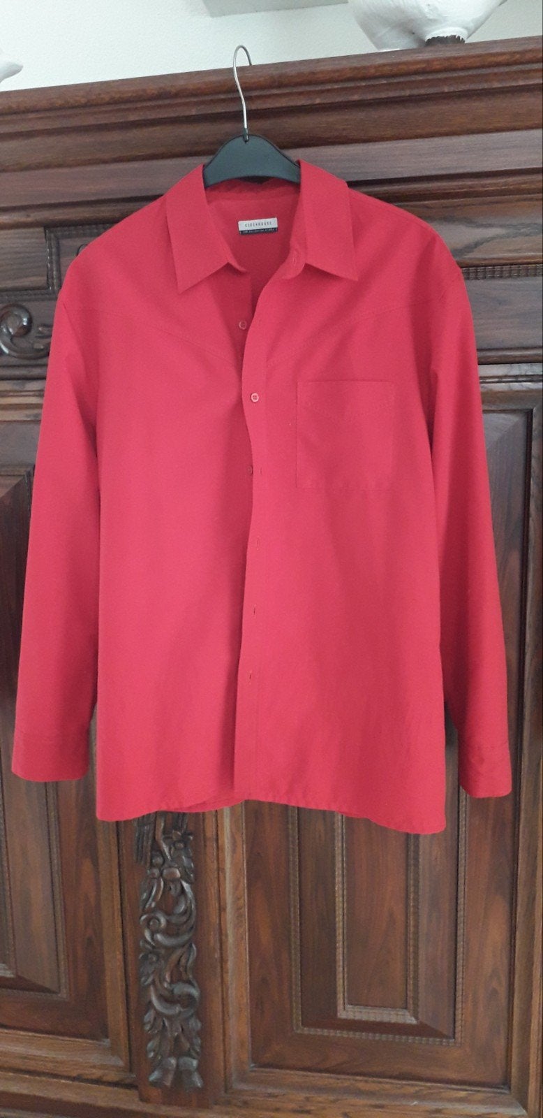 Rood overhemd van Clockhouse, maat XL, Ophalen of Verzenden, Zo goed als nieuw, Clockhouse, Halswijdte 43/44 (XL)