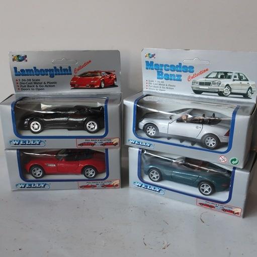 Mercedes SLK BMW Z8 Countach Jaguar Welly SET PRIJS, Ophalen of Verzenden, Nieuw, Auto, Overige merken