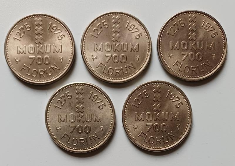 5 Muntjes mokum 1275-1075, Postzegels en Munten, Munten en Bankbiljetten | Verzamelingen, Ophalen of Verzenden, Nederland, Munten