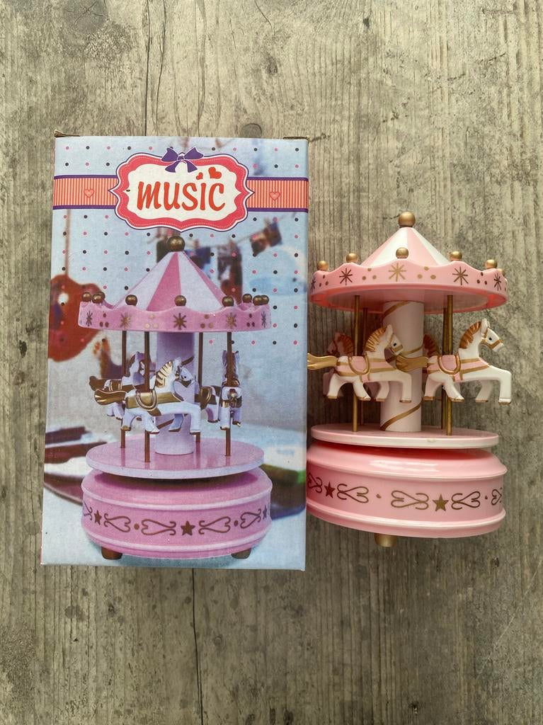 roze carrousel muziekdoos – met doos, Ophalen of Verzenden, Nieuw, Meisje