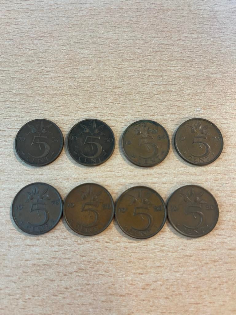 5 cent gulden Juliana 1950-1980, Postzegels en Munten, Ophalen of Verzenden, Losse munt