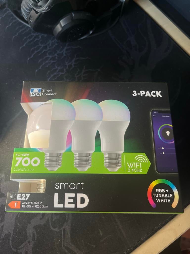 LSC Smart Connect LED Lampen E27 RGB + Tunable White 3-pack, 30 tot 60 watt, Led-lamp, Zo goed als nieuw, E27 (groot)