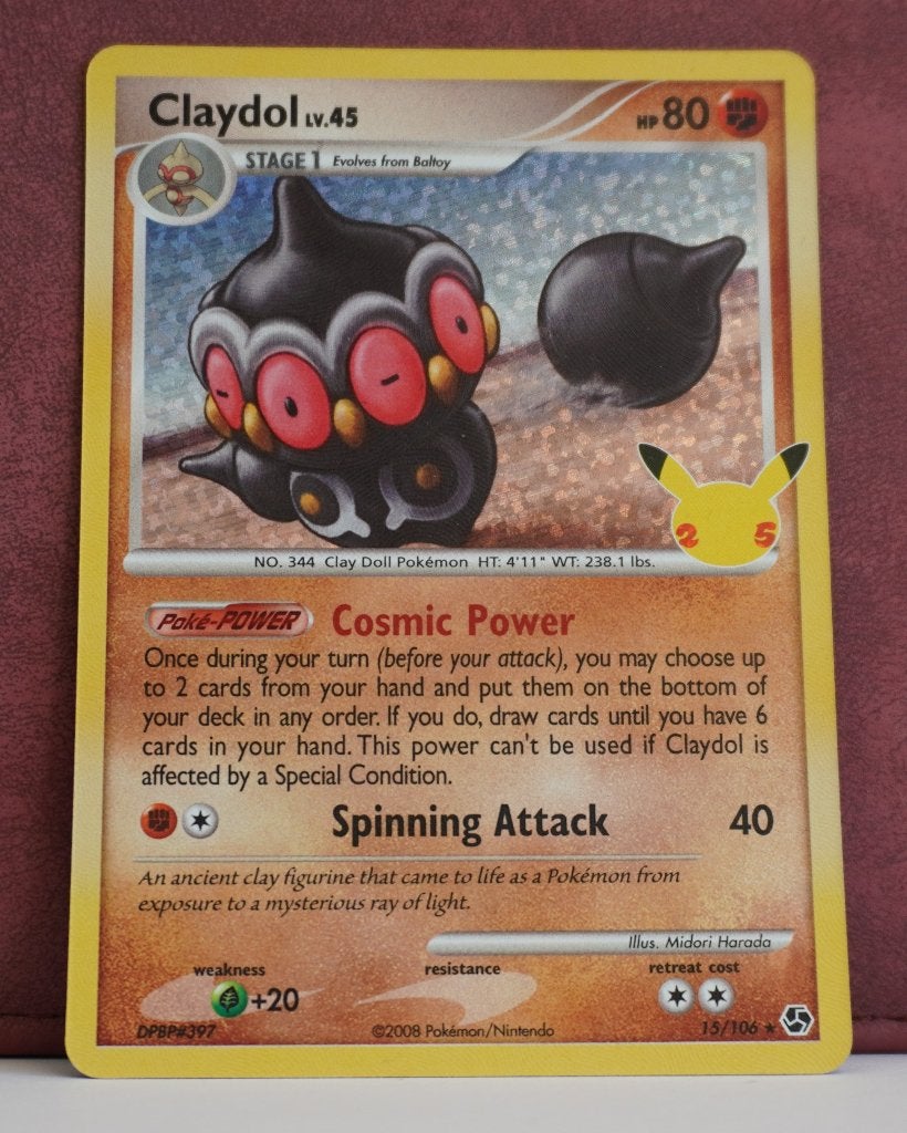 Claydol Holo 15-106 Celebrations Pokémon Kaart, Verzenden, Nieuw, Losse kaart