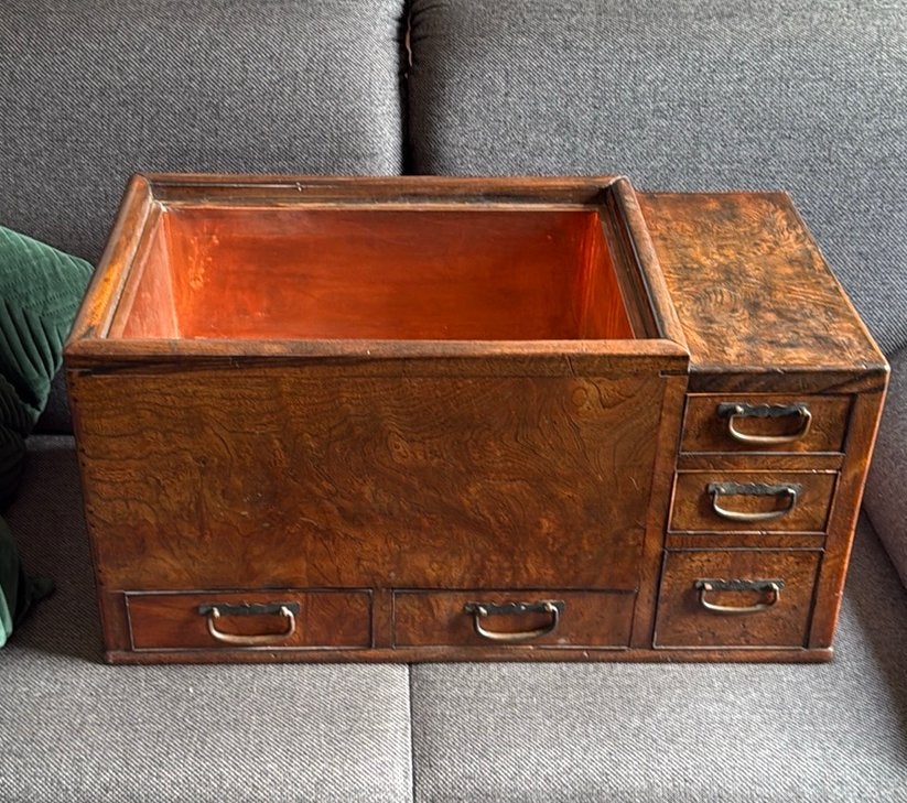 Japanse Hibachi van keyaki/Zelkova(japanse iep) 1900, Ophalen