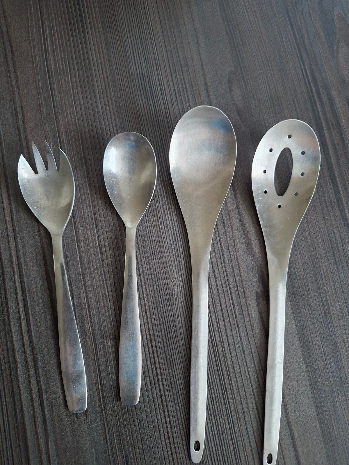 4 RVS Salade lepels Z.G.A.N, Bestekset, Ophalen of Verzenden, Rvs of Chroom, Slabestek