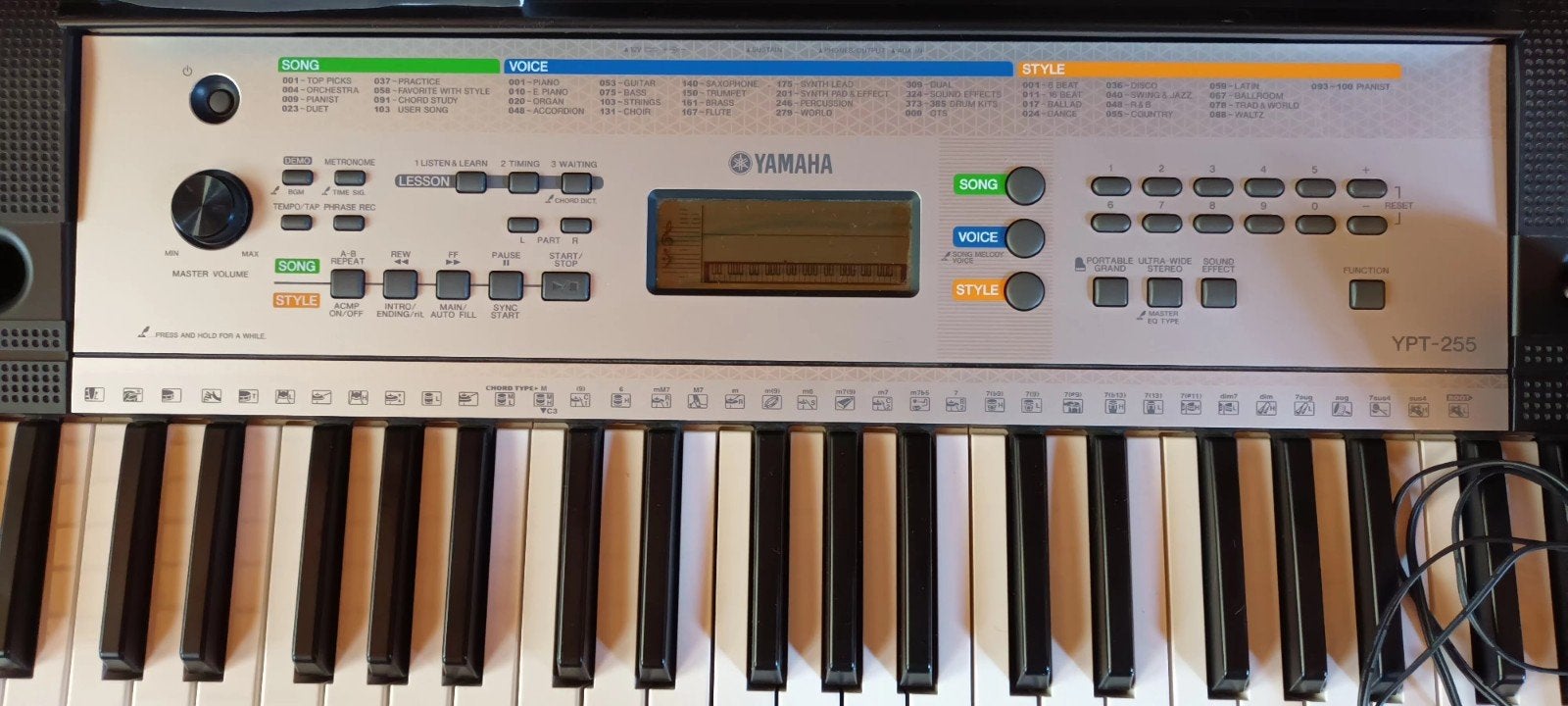Yamaha YPT-255 Keyboard met adapter en standaard - ZGAN, Muziek en Instrumenten, Keyboards, Ophalen, 61 toetsen, Yamaha, Zo goed als nieuw
