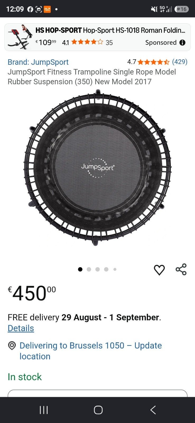 NIEUW JumpSport mini trampoline (Anthony Robbins model), Ophalen of Verzenden, Nieuw