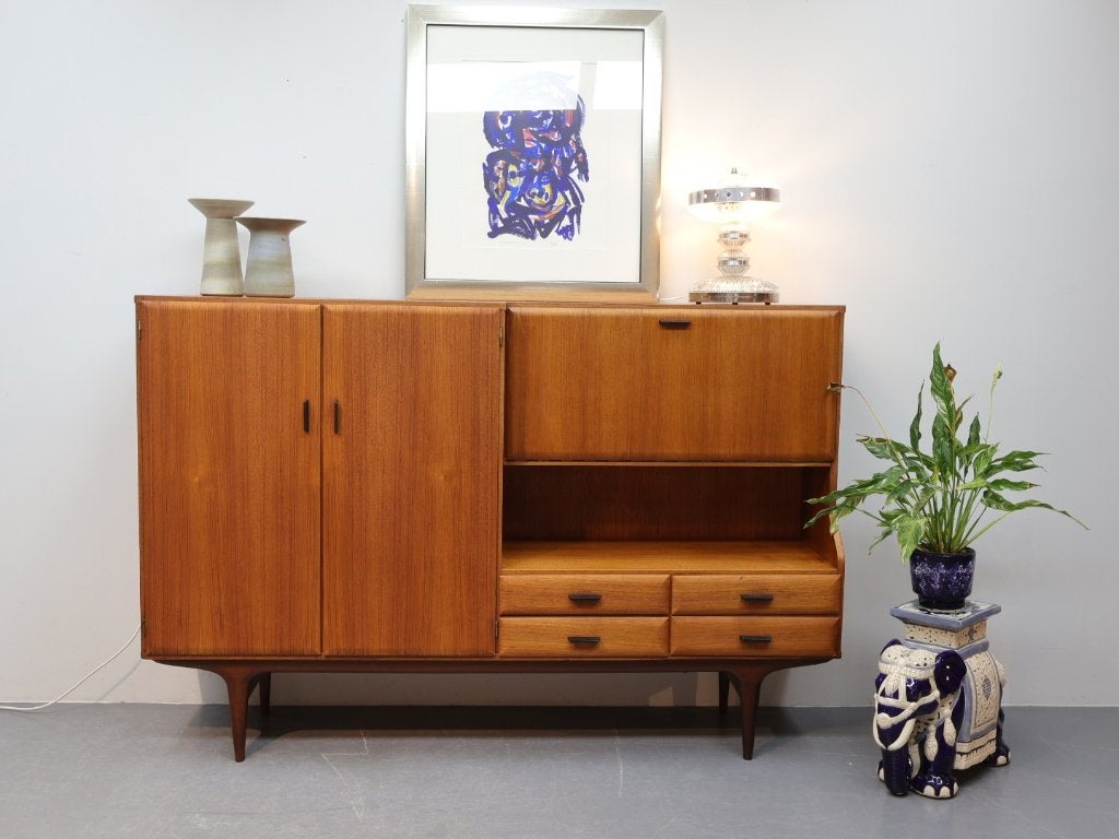 Vintage wandmeubel teak jaren `60, Ophalen, Gebruikt, 100 tot 150 cm, 150 tot 200 cm