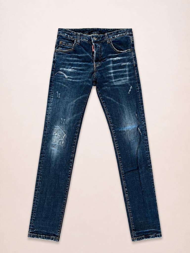 Dsquared2 Jeans - Stijlvolle Denim met Unieke Details, Ophalen of Verzenden, Gedragen, Blauw, Overige jeansmaten