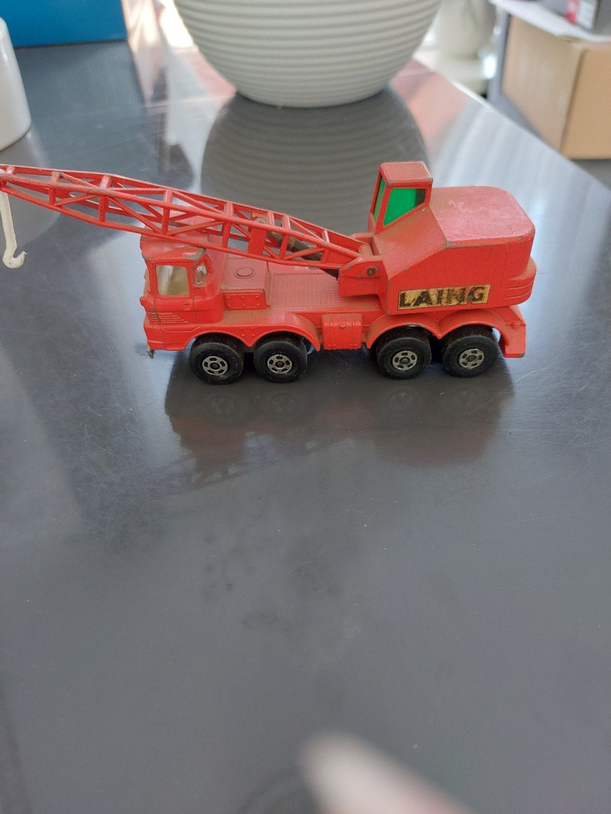 Vintage Matchbox Kraanwagen 'LAING' - Rood Speelgoed, Kinderen en Baby's, Speelgoed | Speelgoedvoertuigen, Gebruikt, Ophalen of Verzenden