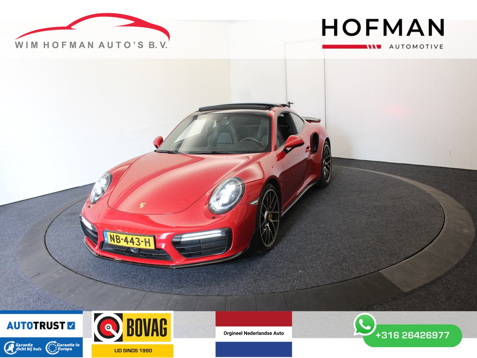 Porsche 911 3.8 Turbo S Aerokit en SportDesign (bj 2017), Auto's, Automaat, Gebruikt, Automatische klimaatregeling, 4 stoelen