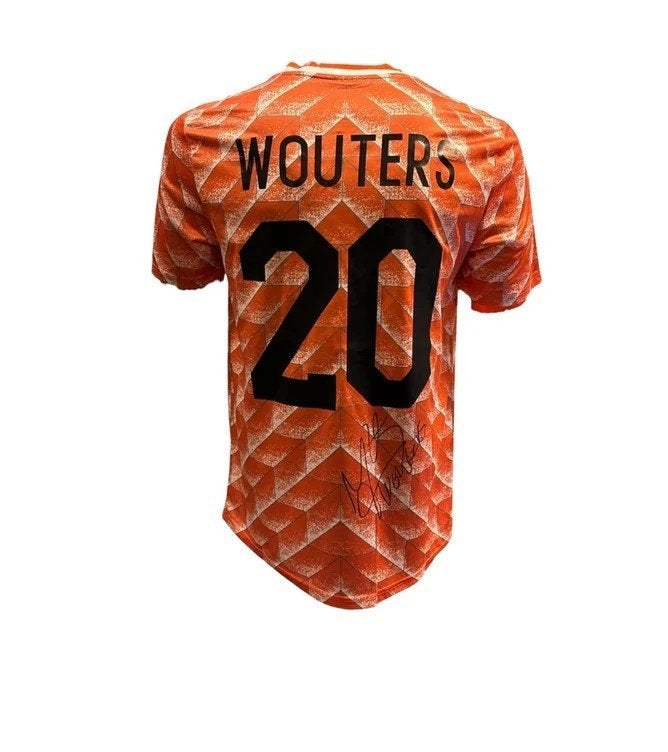 Jan Wouters Nederland 1988 gesigneerd  Thuis Shirt, Verzamelen, Soccersignings.nl, Shirt, Ophalen of Verzenden, Zo goed als nieuw