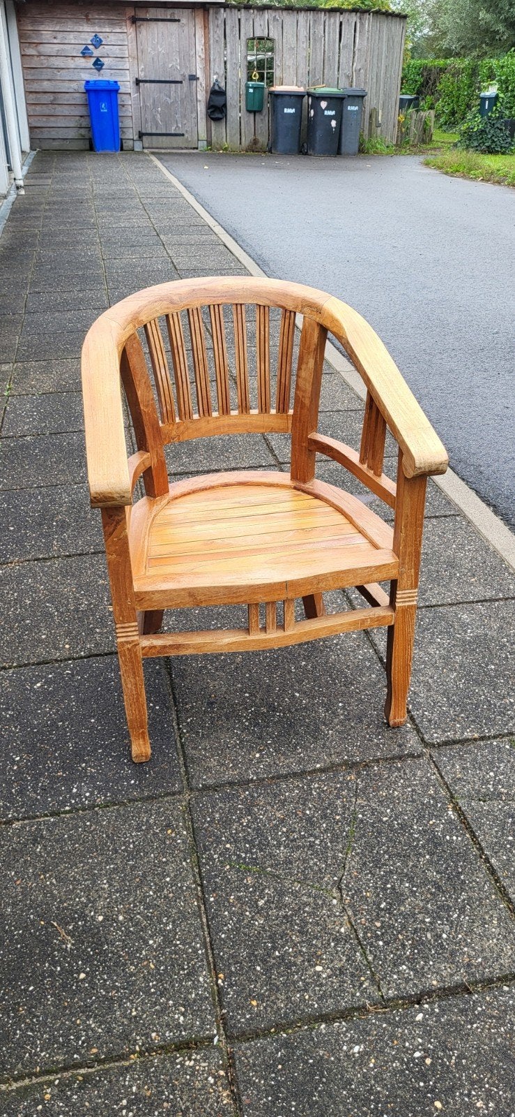 Teak houten stoel met armleuningen, Ophalen, Gebruikt, Bruin, Klassiek, Tuin