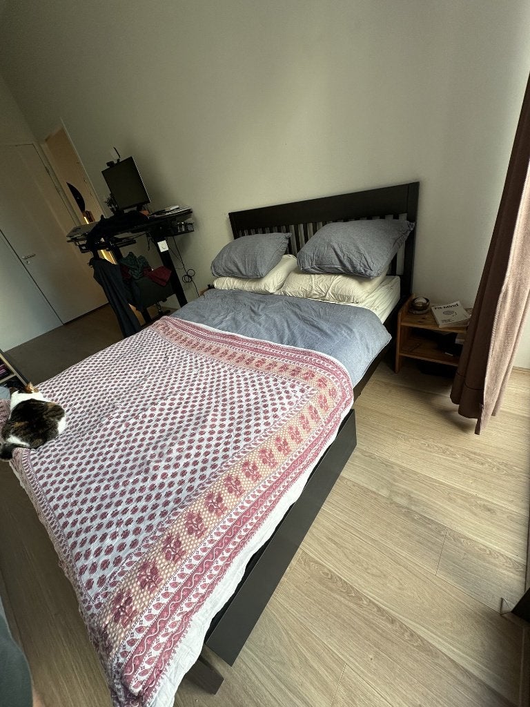 IKEA IDANÄS bed bruin 140x200 met lattenbodem, Ophalen, Bruin, Tweepersoons, 140 cm