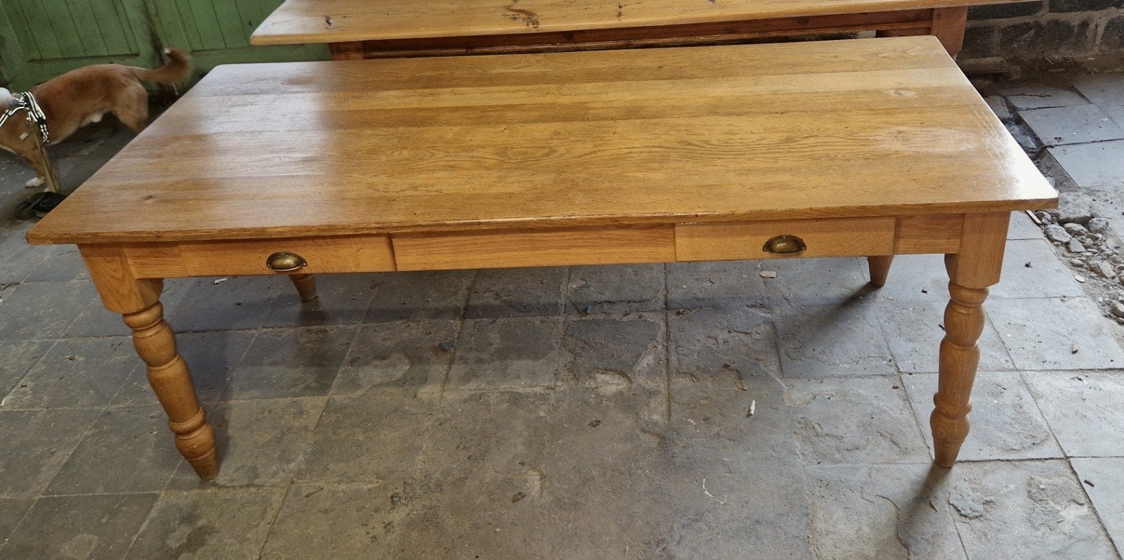 Oude eiken boerentafel, Ophalen