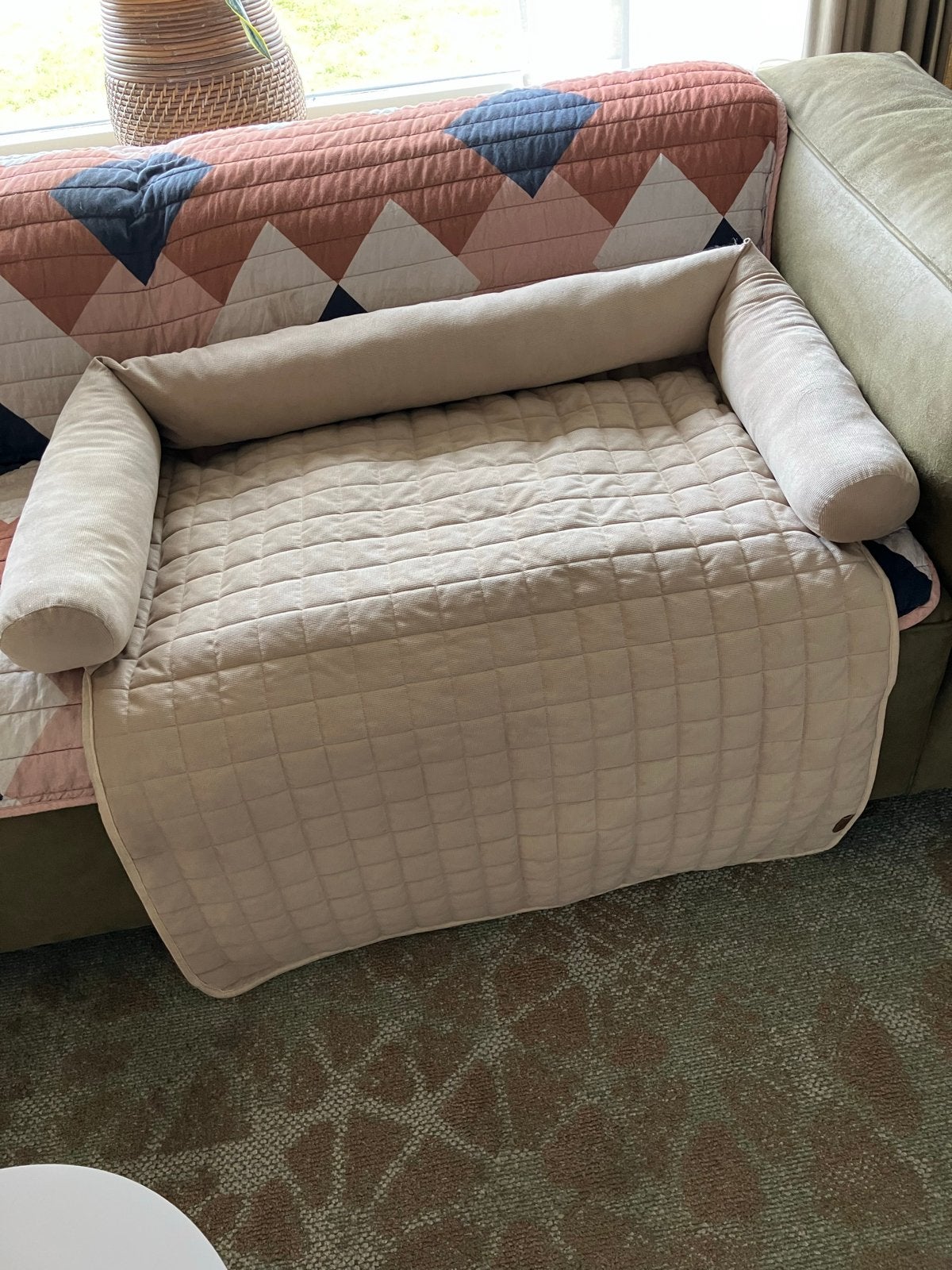 Bankkussen bankkleed 100cm br x 110cm lang - nieuw - beige, Ophalen of Verzenden, Nieuw