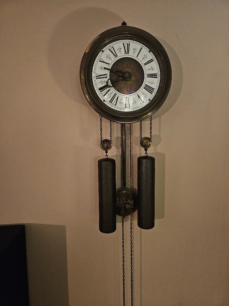 wandklok, Ophalen, Antiek, Analoog, Handgemaakt