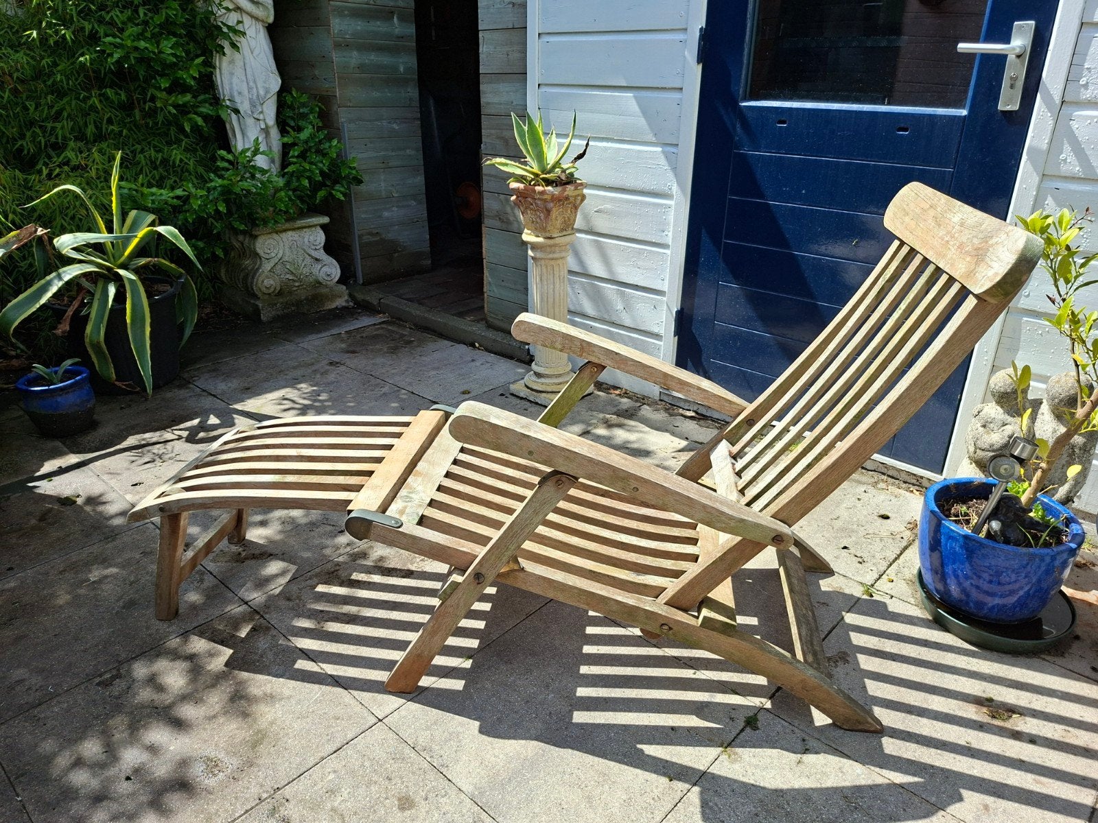 Houten ligstoel, Tuin en Terras, Ligbedden, Ophalen, Gebruikt, Hout