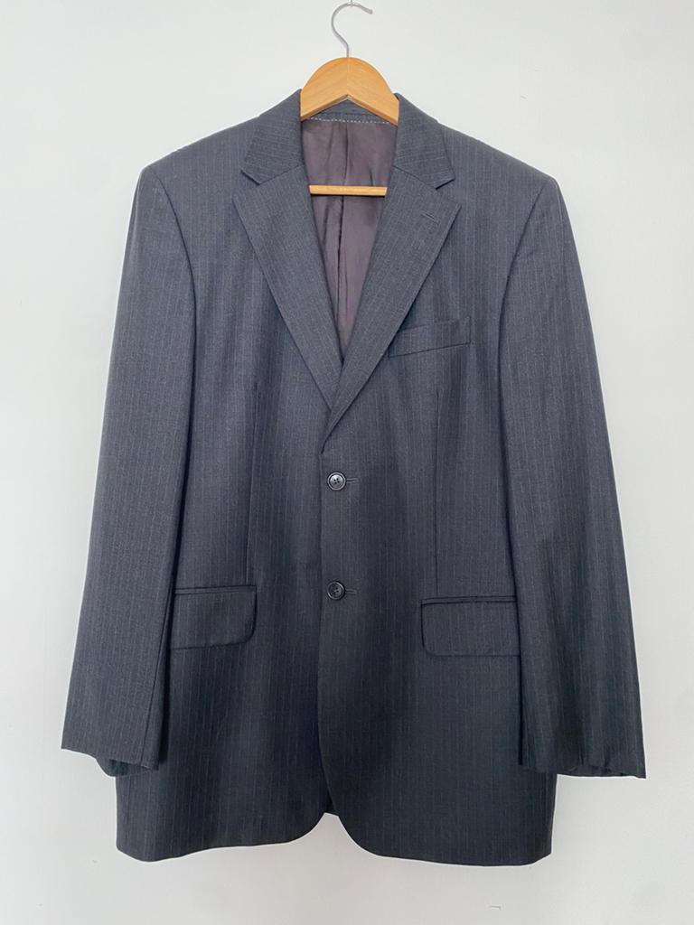Pinstripe Wollen Colbert van Vitale Barberis Canonico, Kleding | Heren, Ophalen of Verzenden, Zo goed als nieuw, Grijs