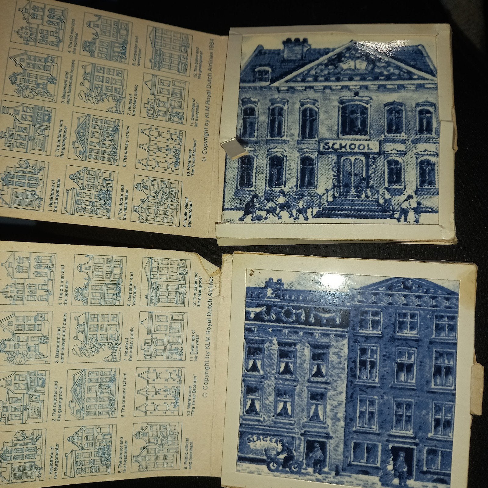 KLM Business Class Delfts Blauwe Tegeltjes - Serie 1984, Ophalen of Verzenden, Gebruikt, 1 t/m 20