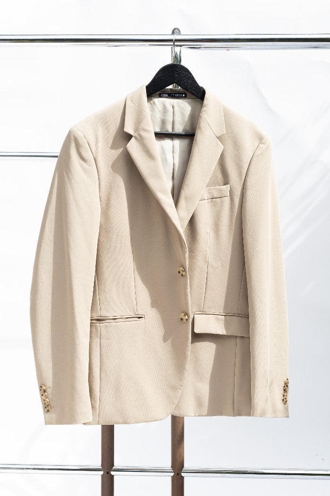 Zara Men's Beige Blazer – Size EU 50, Kleding | Heren, Ophalen, Maat 48/50 (M), Beige, Zara Man