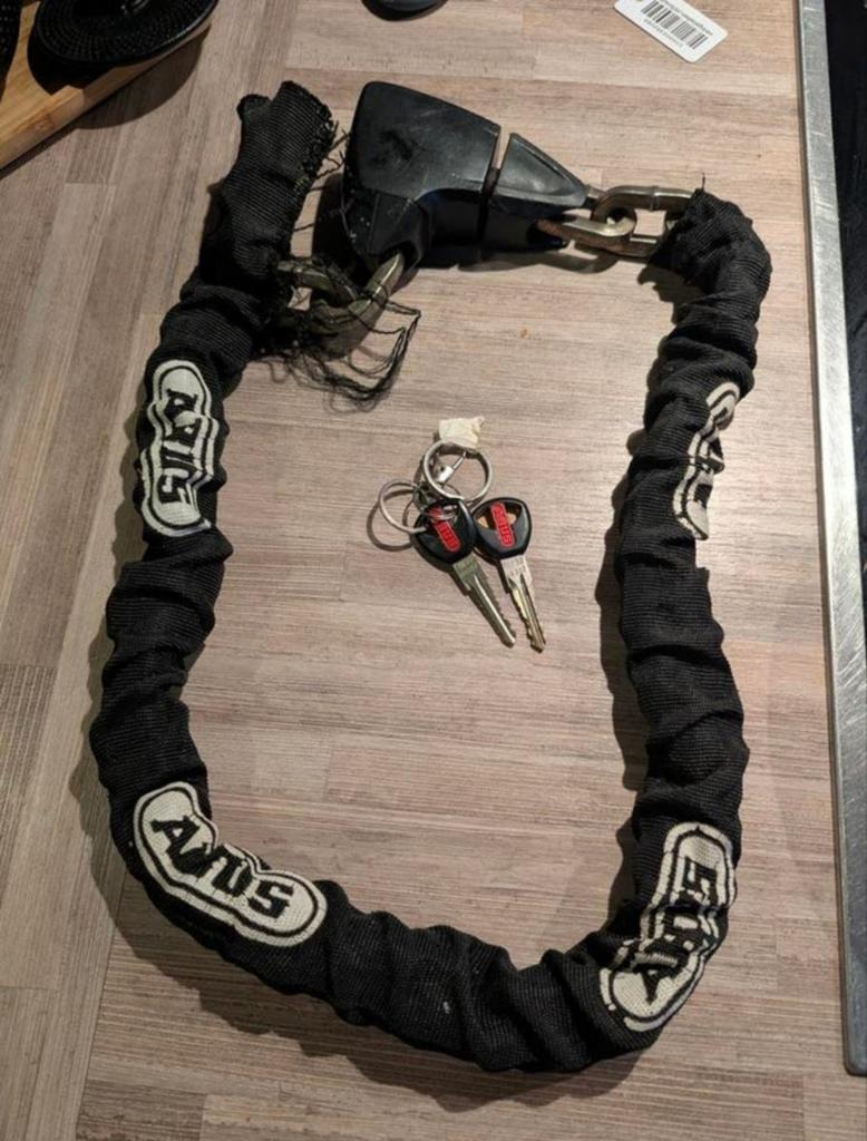 ABUS fietsslot / scooter slot met reservesleutel 100cm, Fietsen en Brommers, Ophalen of Verzenden, Kettingslot